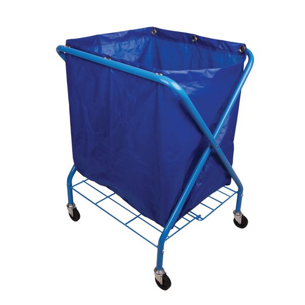 Folding Waste Cart & Blue Vinyl Bag